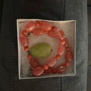 Chic Coral Beaded Necklace